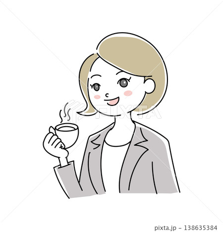 ビジネス女性笑顔イラスト1-11 ビジネス女性笑顔イラスト1-11 138635384