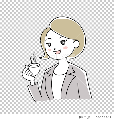 ビジネス女性笑顔イラスト1-11 ビジネス女性笑顔イラスト1-11 138635384