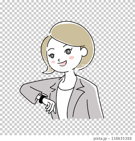 ビジネス女性笑顔イラスト1-15 138635388