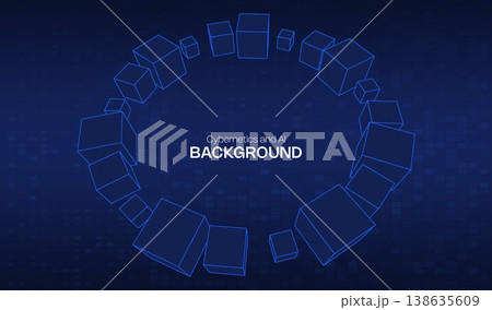 Abstract vector cube for 3d geometric design element and background technology block. Concept blue box for illustration network business and digital futuristic big data. Abstract ai blockchain. Abstract vector cube for 3d geometric design element and background technology block. Concept blue box for illustration network business and digital futuristic big data. Abstract ai blockchain. 138635609
