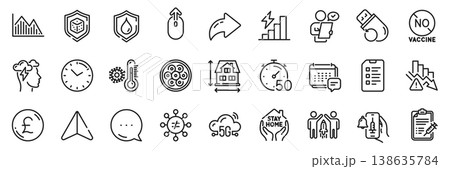 Mindfulness stress, Timer and Discrimination line icons pack. Share, Message, Paper plane icons. Message, Deflation, Consumption growth web icon. No vaccine, Waterproof, Checklist pictogram. Vector Mindfulness stress, Timer and Discrimination line icons pack. Share, Message, Paper plane icons. Message, Deflation, Consumption growth web icon. No vaccine, Waterproof, Checklist pictogram. Vector 138635784