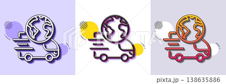 Global business line icon. Halftone dotted pattern. Gradient icon with grain shadow. Delivery service sign. Internet marketing symbol. Line delivery service icon. Various designs. Vector Global business line icon. Halftone dotted pattern. Gradient icon with grain shadow. Delivery service sign. Internet marketing symbol. Line delivery service icon. Various designs. Vector 138635886