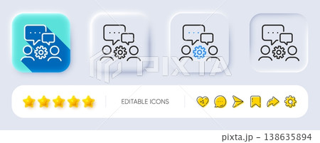 Engineering team line icon. Neumorphic, Flat shadow, 3d buttons. Engineer or architect group sign. Working process symbol. Line engineering team icon. Social media icons. Vector Engineering team line icon. Neumorphic, Flat shadow, 3d buttons. Engineer or architect group sign. Working process symbol. Line engineering team icon. Social media icons. Vector 138635894