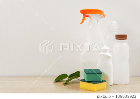 Eco-friendly cleaning supplies with sustainable focus Eco-friendly cleaning supplies with sustainable focus 138635922