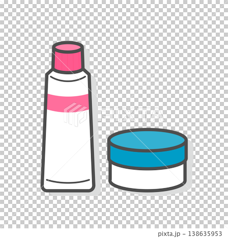 カラフルな塗り薬のベクターイラスト主線あり 138635953