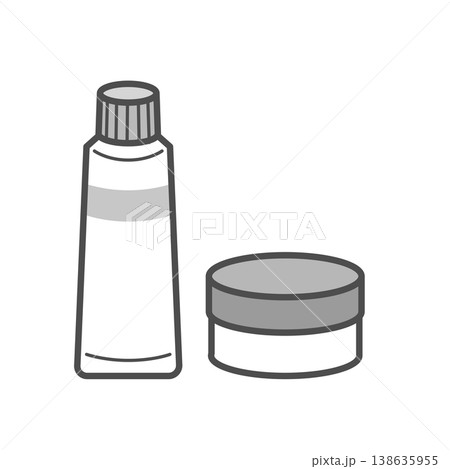 カラフルな塗り薬のベクターイラスト白黒 138635955