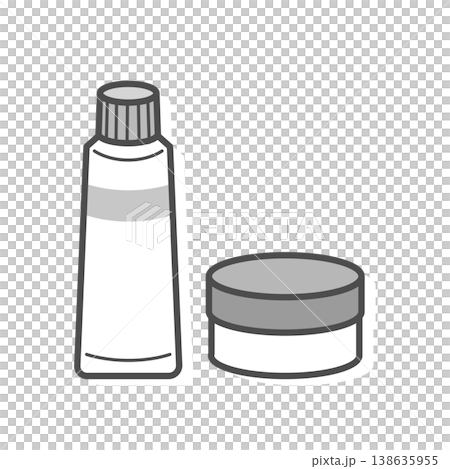 カラフルな塗り薬のベクターイラスト白黒 138635955