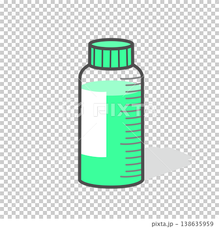 彩色糖漿藥品的向量圖，帶有輪廓線。 138635959