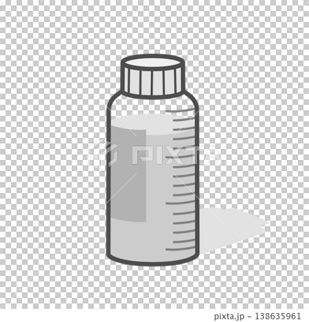 糖漿藥物的黑白向量插圖 糖漿藥物的黑白向量插圖 138635961