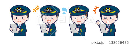 タブレットを使う「パイロット」の男性 138636486