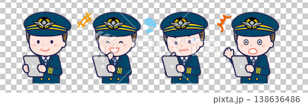 タブレットを使う「パイロット」の男性 138636486