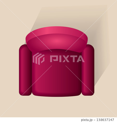 Interior furniture top view. Element for living room. Floor plan, view from above. Furniture store. Icon of interior. Isolated vector illustration 138637147