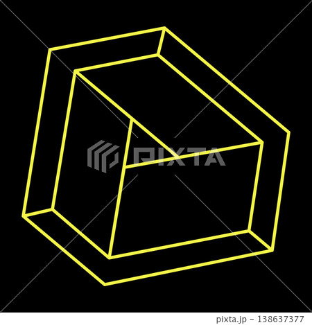 Impossible optical illusion shapes. Optical art object. Impossible figures. Line art.  138637377