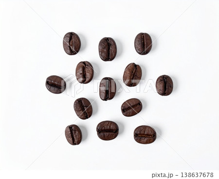 Coffee beans on white background and space for text Coffee beans on white background and space for text 138637678