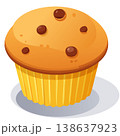 チョコチップマフィンのベクターイラスト、スイーツと焼き菓子素材 138637923