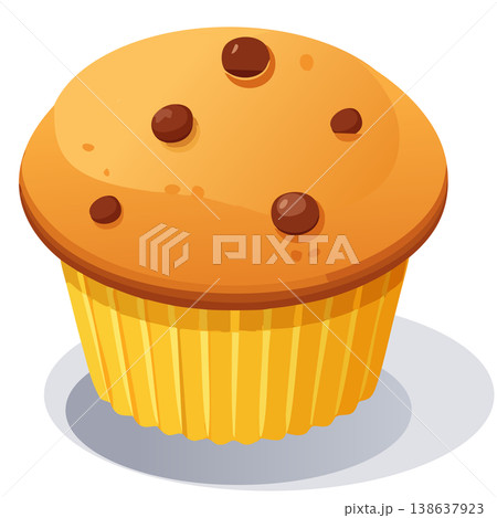 チョコチップマフィンのベクターイラスト、スイーツと焼き菓子素材 チョコチップマフィンのベクターイラスト、スイーツと焼き菓子素材 138637923