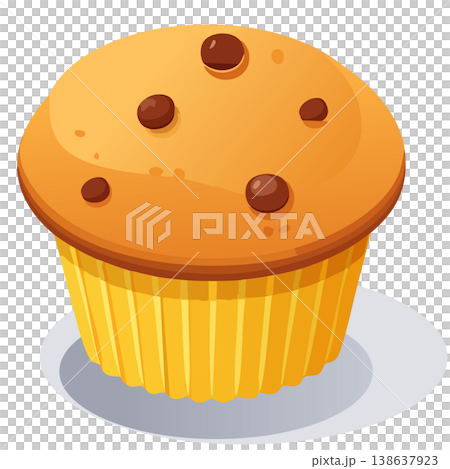 チョコチップマフィンのベクターイラスト、スイーツと焼き菓子素材 チョコチップマフィンのベクターイラスト、スイーツと焼き菓子素材 138637923