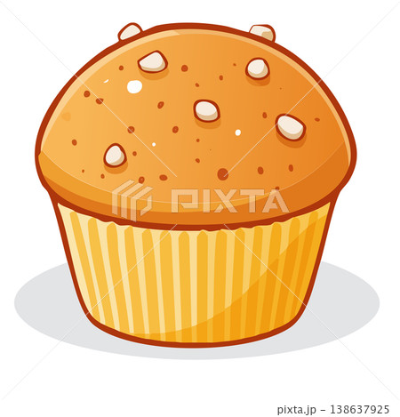 マフィンのベクターイラスト、スイーツと焼き菓子素材 138637925