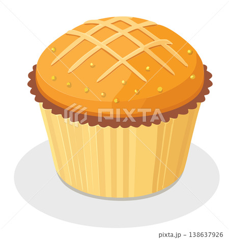 マフィンのベクターイラスト、スイーツと焼き菓子素材 138637926