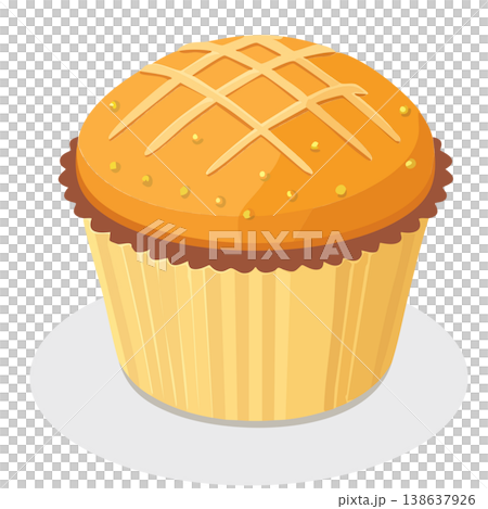 マフィンのベクターイラスト、スイーツと焼き菓子素材 138637926