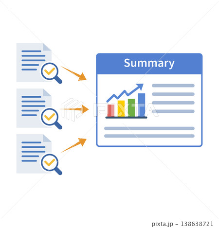 Business Data Analysis Summary Dashboard from Verified Reports Workflow Flat Vector Illustration Business Data Analysis Summary Dashboard from Verified Reports Workflow Flat Vector Illustration 138638721