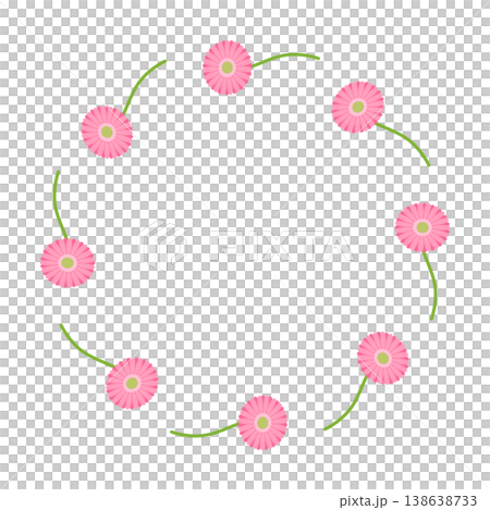 圓形畫框中的非洲菊 圓形畫框中的非洲菊 138638733