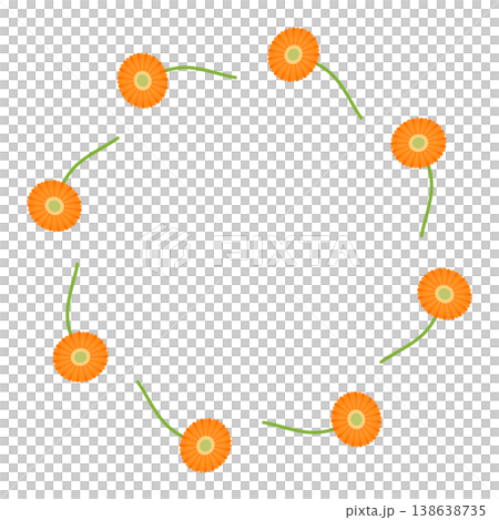 圓形畫框中的非洲菊 138638735