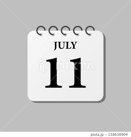 Icon page calendar day - 11 July Icon page calendar day - 11 July 138638904