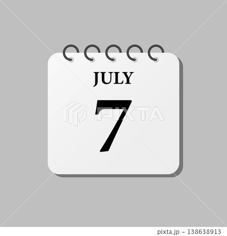 Icon page calendar day - 7 July 138638913