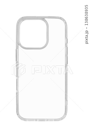 Transparent silicone case for latest model phone on isolated and white background Transparent silicone case for latest model phone on isolated and white background 138638935