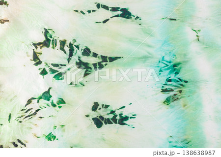 abstract pattern on silk fabric texture in green tones 138638987