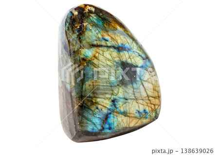 Labradorite mineral stone on white background Labradorite mineral stone on white background 138639026