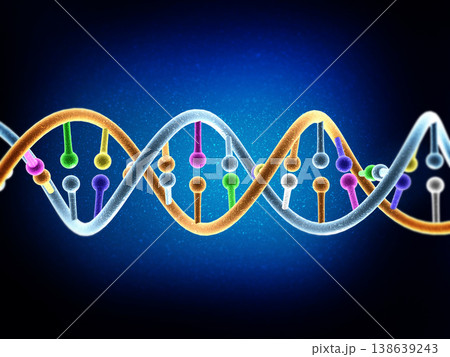 Dna structure on abstract background 138639243