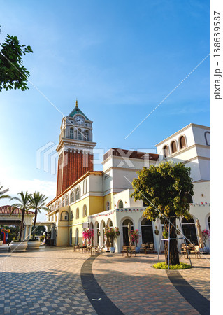 Iconic Clock Tower at Sunset Town, Phu Quoc Island at Morning Iconic Clock Tower at Sunset Town, Phu Quoc Island at Morning 138639587