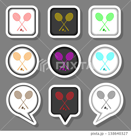 Vector icons logo from set symbols for racket badminton 138640327
