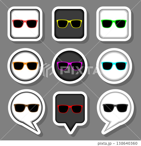 Vector icon illustration logo for set symbols beach sunglasses to the sea 138640360
