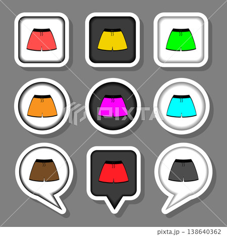 Vector icon illustration logo for set symbols beach shorts 138640362