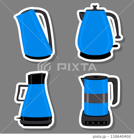 Vector illustration for set of colored electric teapots 138640408