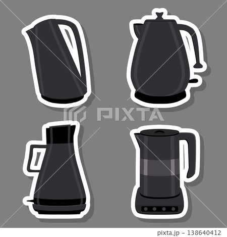 Vector illustration for set of colored electric teapots 138640412