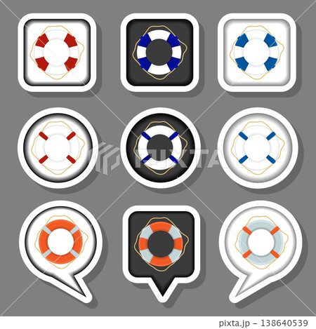 Vector icon illustration for set symbols sea lifebuoy inflatable 138640539