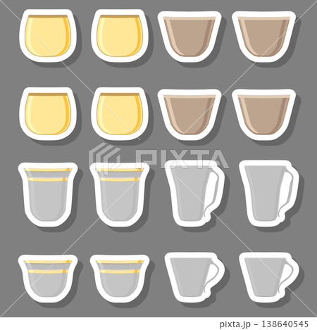 Illustration on theme big colored set different types cups 138640545