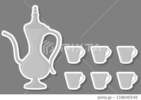Illustration on theme big colored set different types jugs 138640548