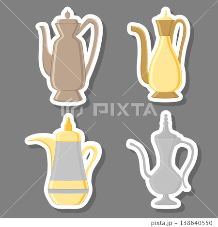 Illustration on theme big colored set different types jugs 138640550