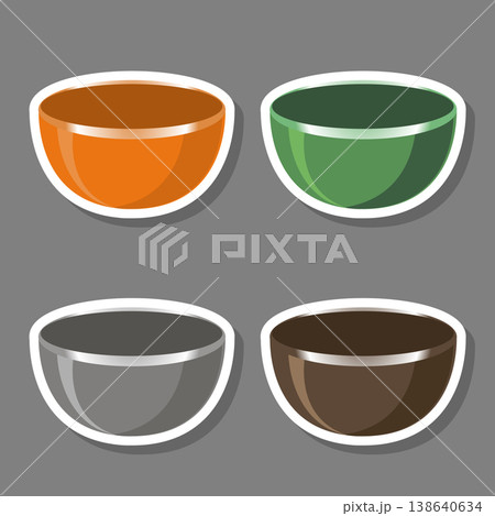 Set of empty glass soup bowls Set of empty glass soup bowls 138640634
