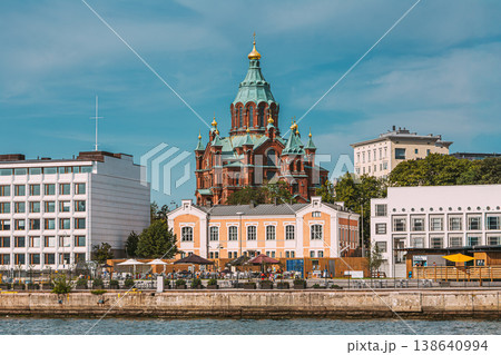 Uspenski Cathedral and Helsinki Waterfront Uspenski Cathedral and Helsinki Waterfront 138640994