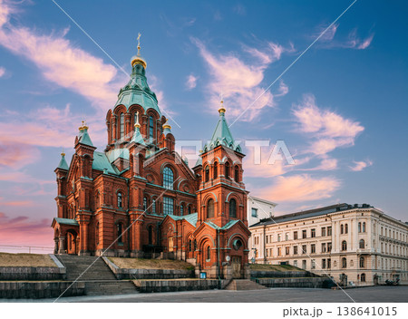 Uspenski Cathedral under a dynamic blue sky 138641015