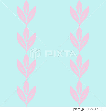 Pink leaves branches seamless pattern on light blue Pink leaves branches seamless pattern on light blue 138642116