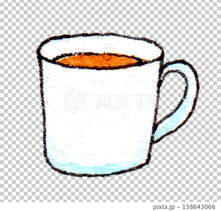 白色馬克杯上的水彩插畫。 白色馬克杯上的水彩插畫。 138643066