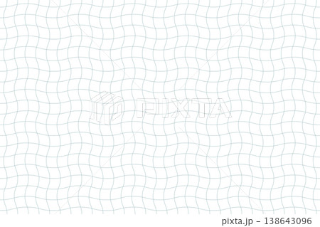A wavy grid of thin teal lines creates a seamless geometric pattern on a white background. A wavy grid of thin teal lines creates a seamless geometric pattern on a white background. 138643096
