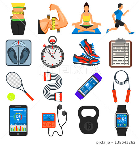 Fitness Icon Set 138643262
